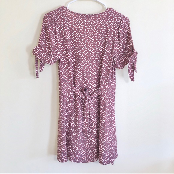 Express Polka Dot Tie Sleeve Shirt Dress Sz XS - Picture 5 of 7